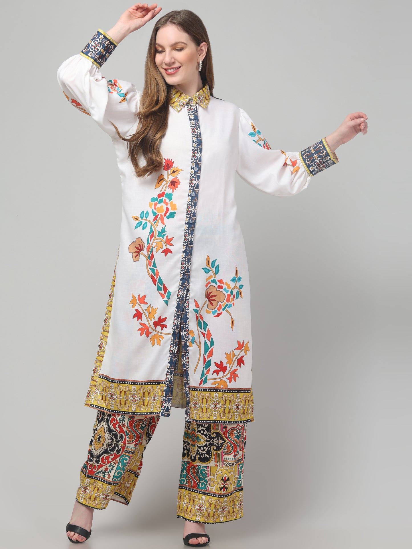 White Printed Co-ord Set