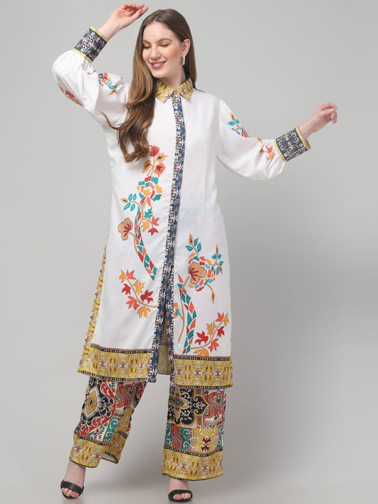 White Printed Co-ord Set
