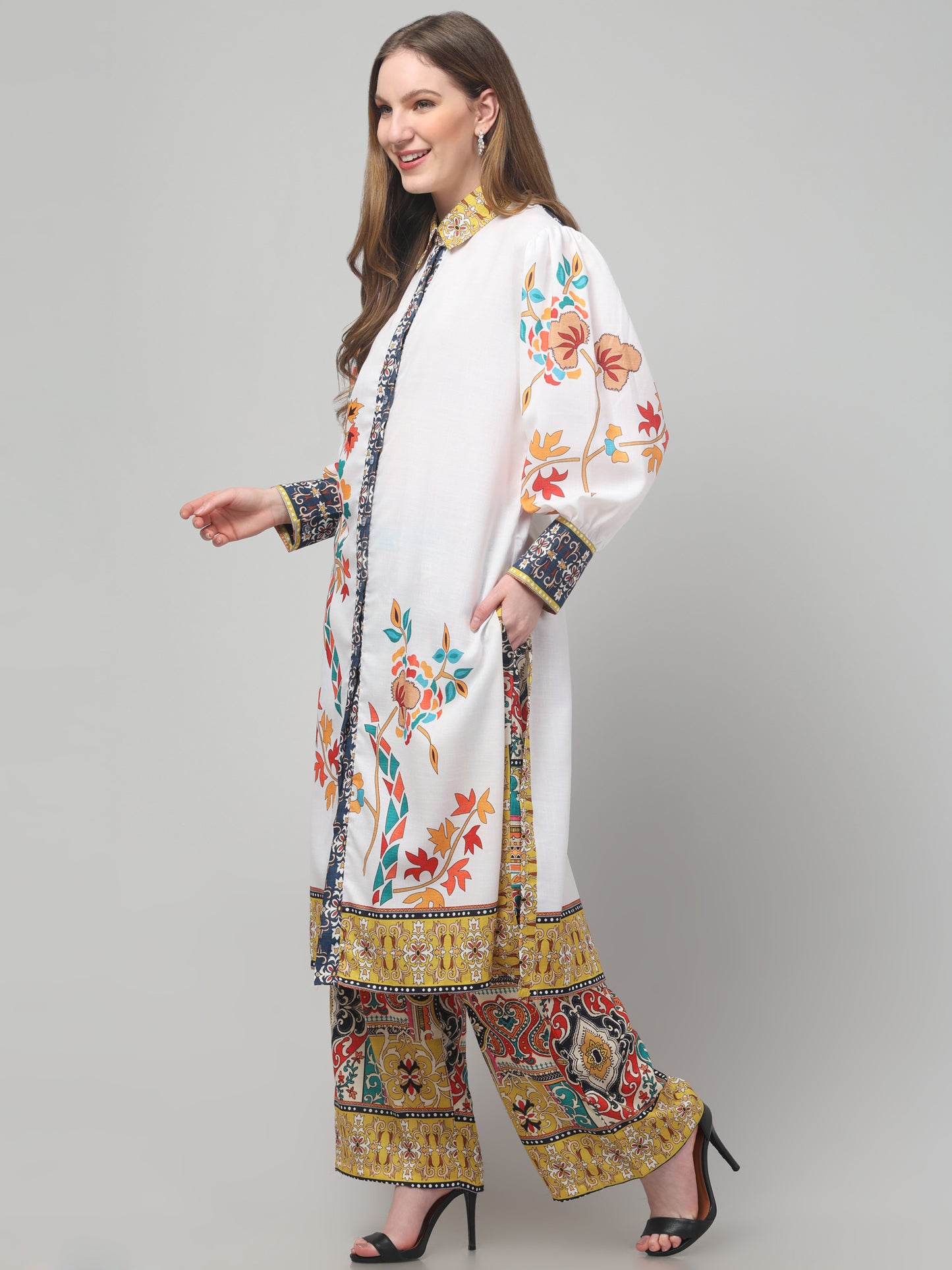 White Printed Co-ord Set