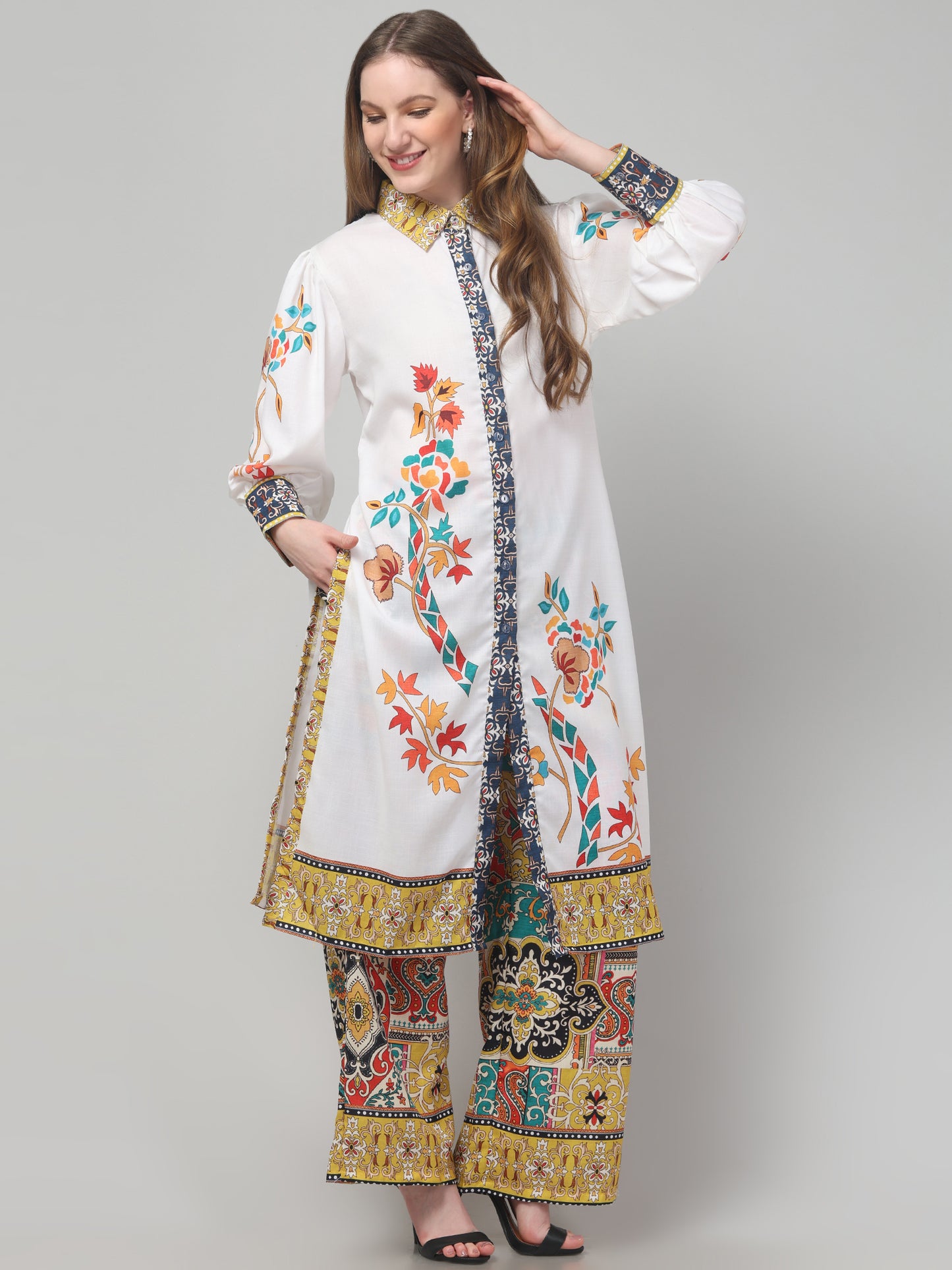 White Printed Co-ord Set