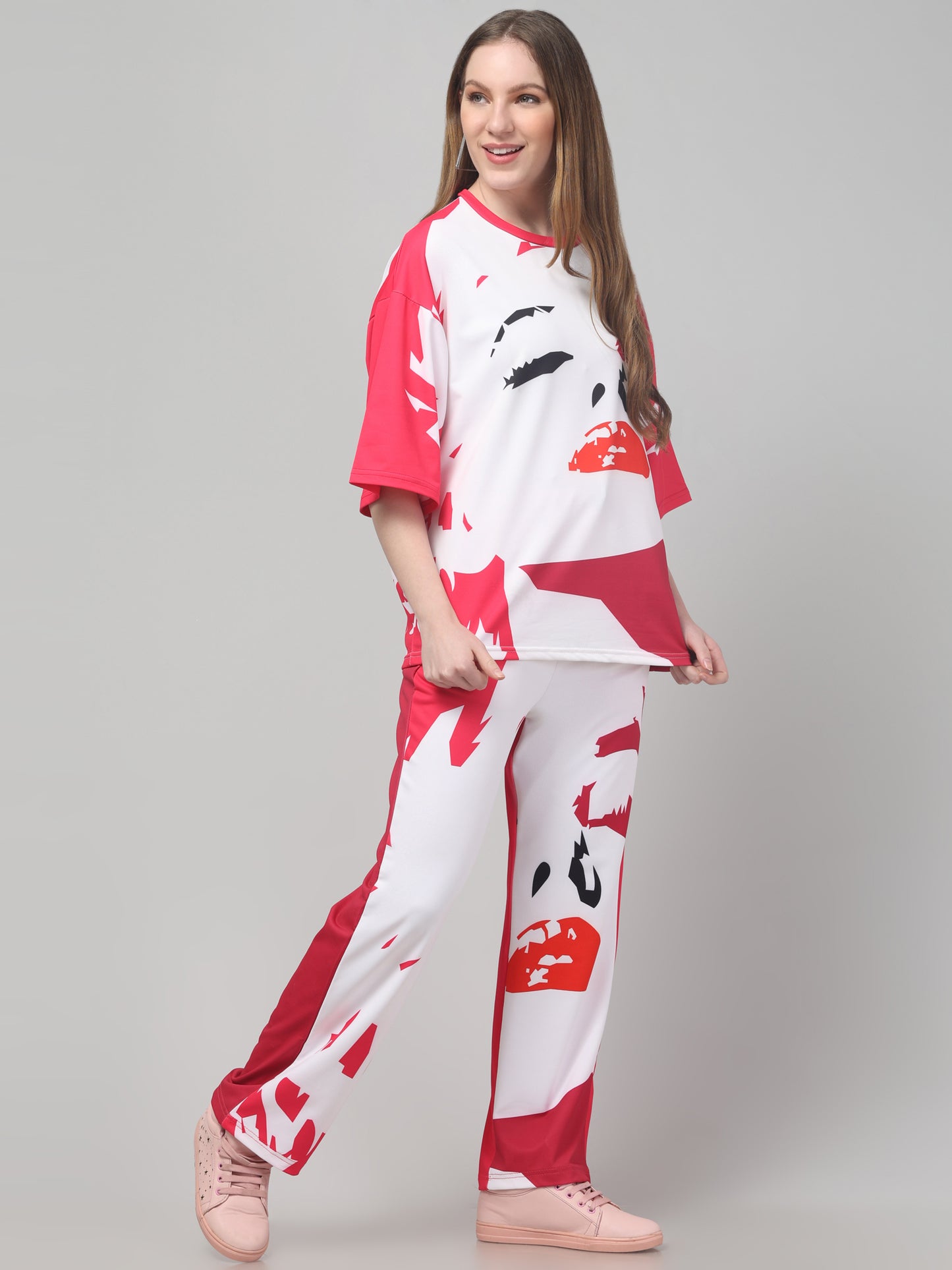 Red All Over Print Co ord Set