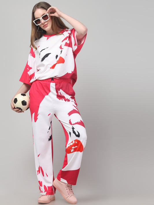 Red All Over Print Co ord Set