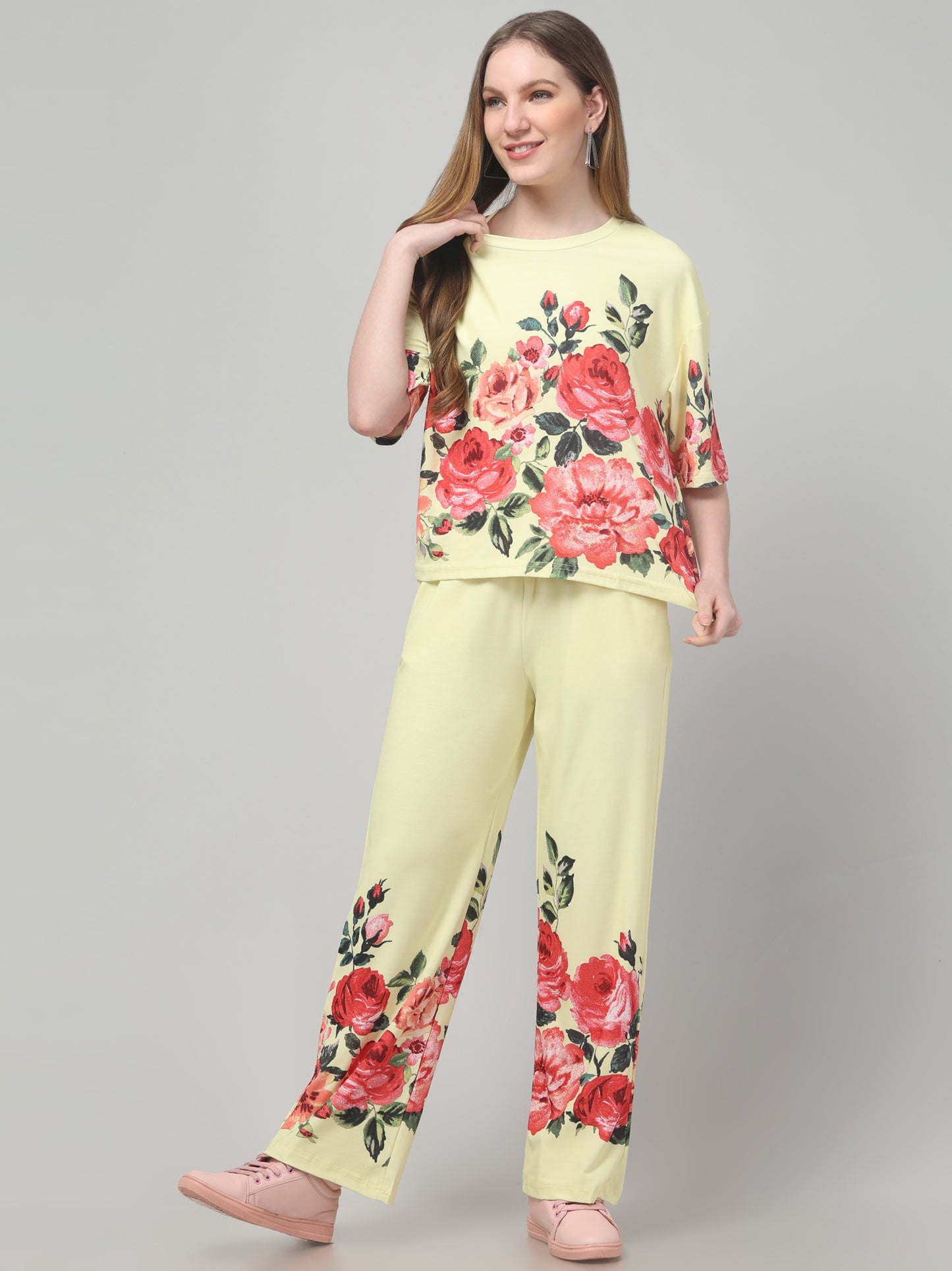 Printed White Floral Co ord Set