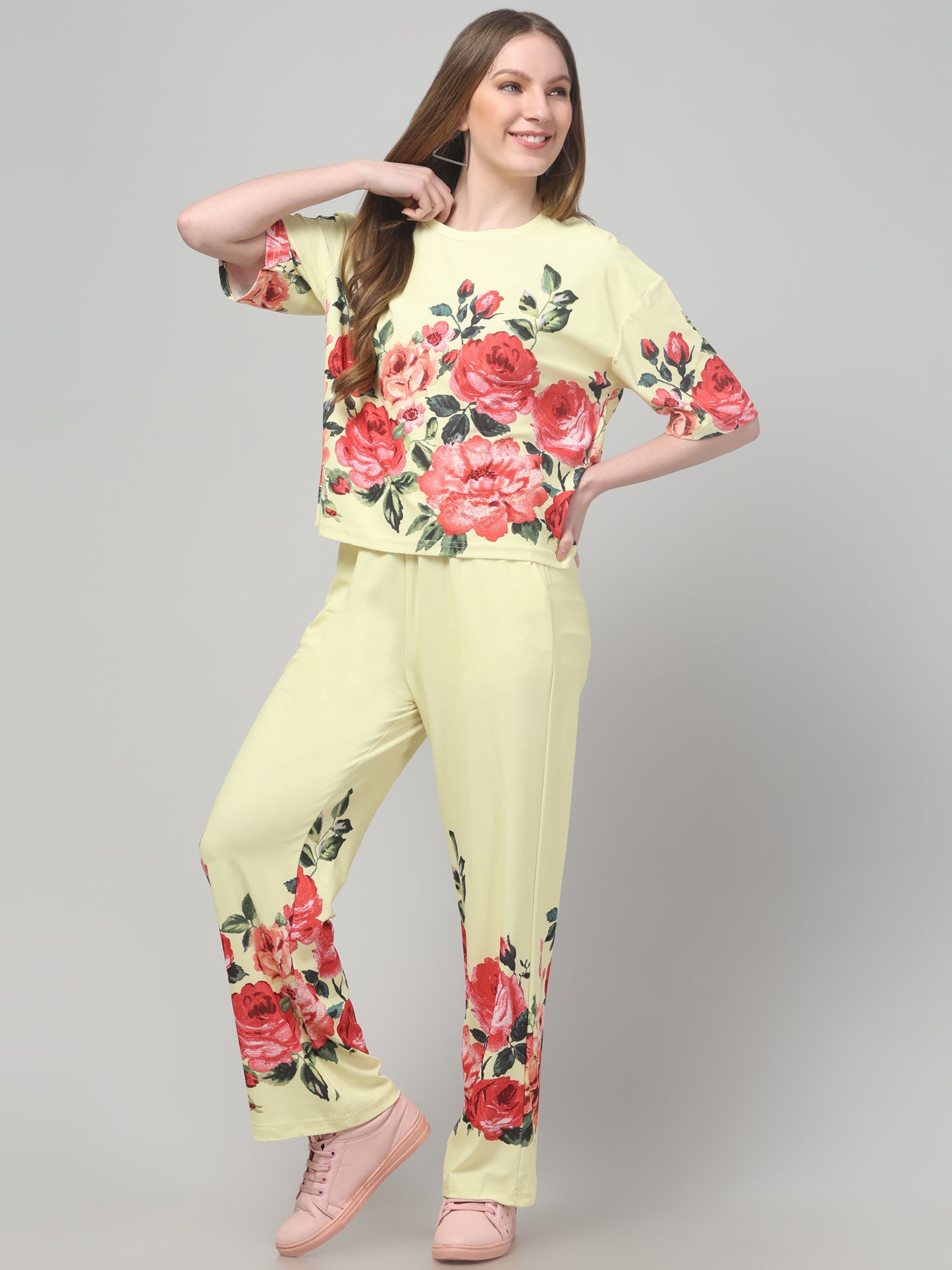Printed White Floral Co ord Set