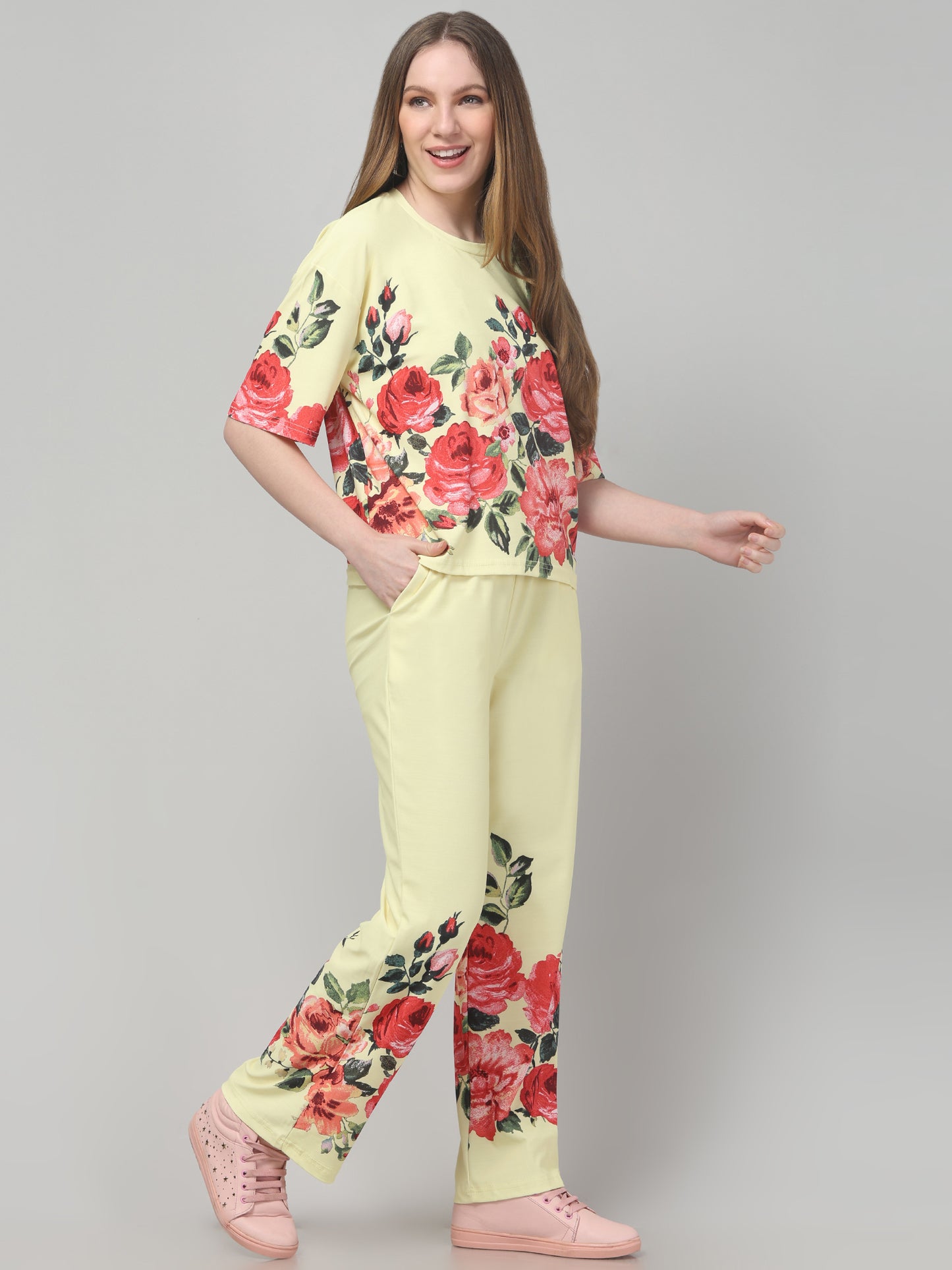 Printed White Floral Co ord Set