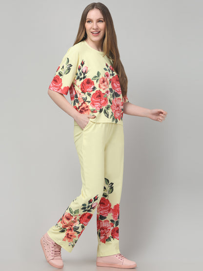 Printed White Floral Co ord Set