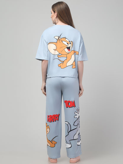 Tom & Jerry Sky-Blue Co ord Set