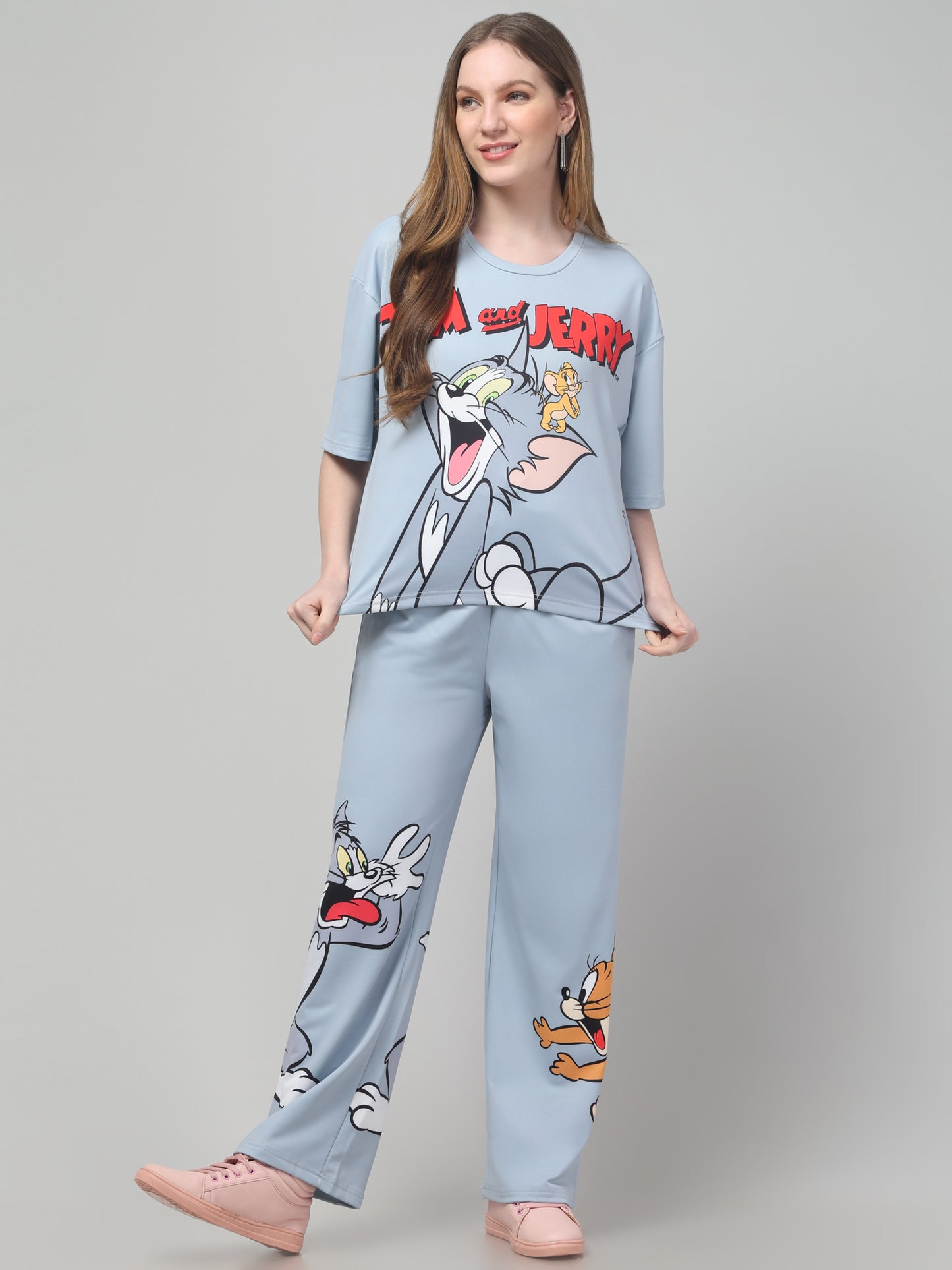 Tom & Jerry Sky-Blue Co ord Set