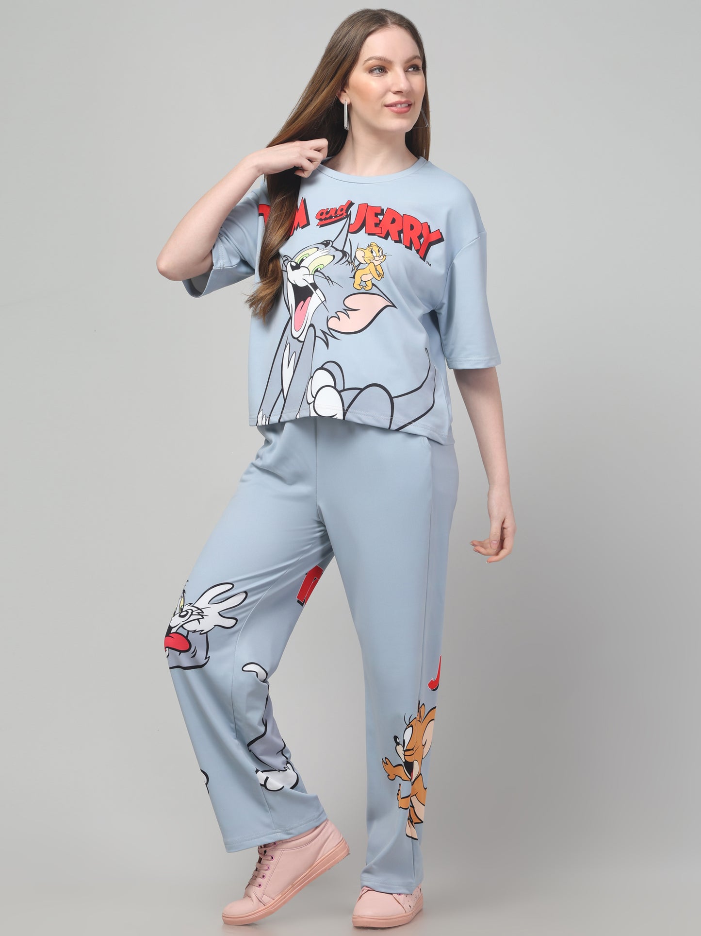 Tom & Jerry Sky-Blue Co ord Set