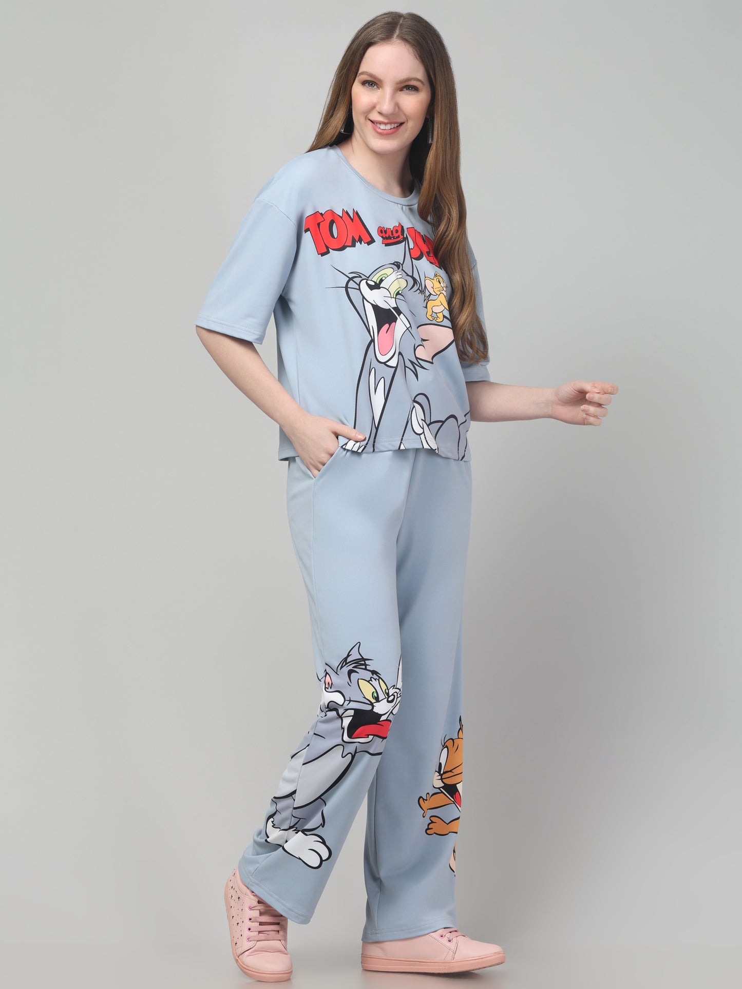 Tom & Jerry Sky-Blue Co ord Set