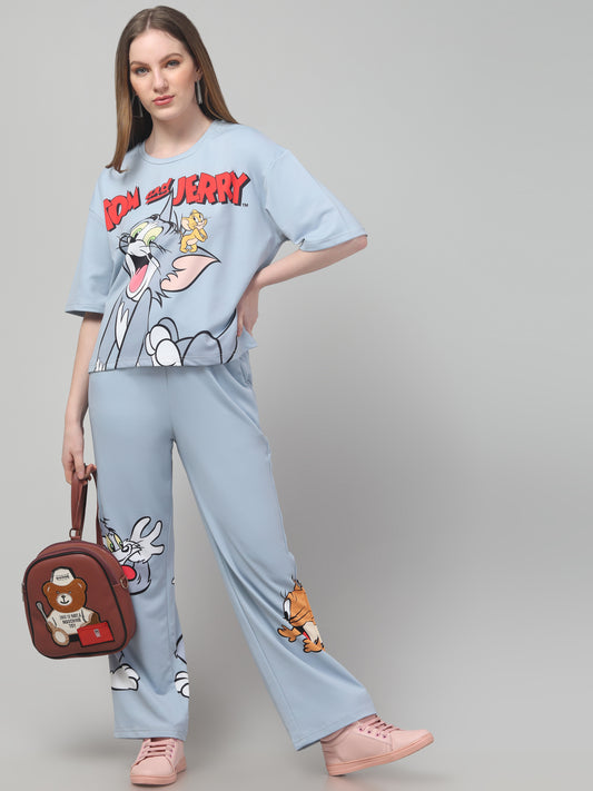 Tom & Jerry Sky-Blue Co ord Set