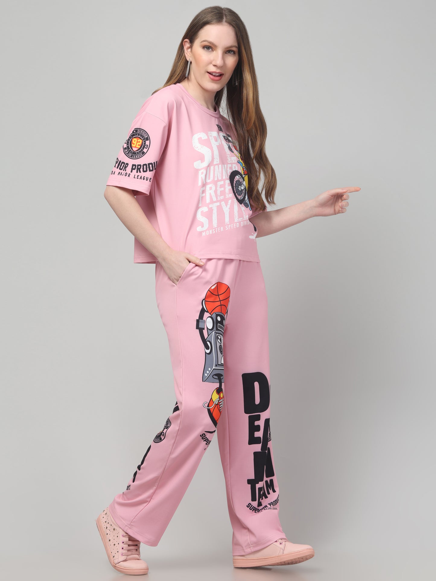 Graphic Pink Co ord Set