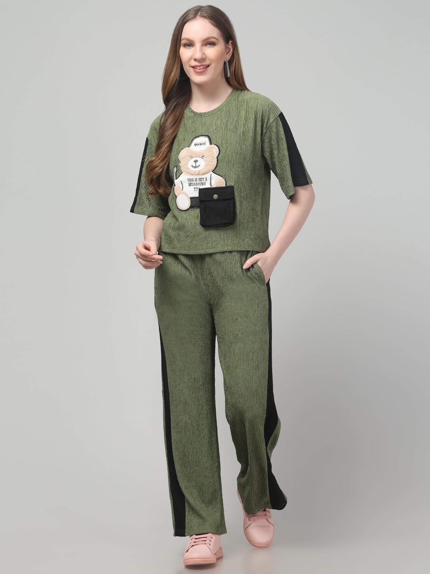 Patched Olive Co ord Set