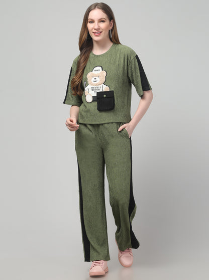 Patched Olive Co ord Set