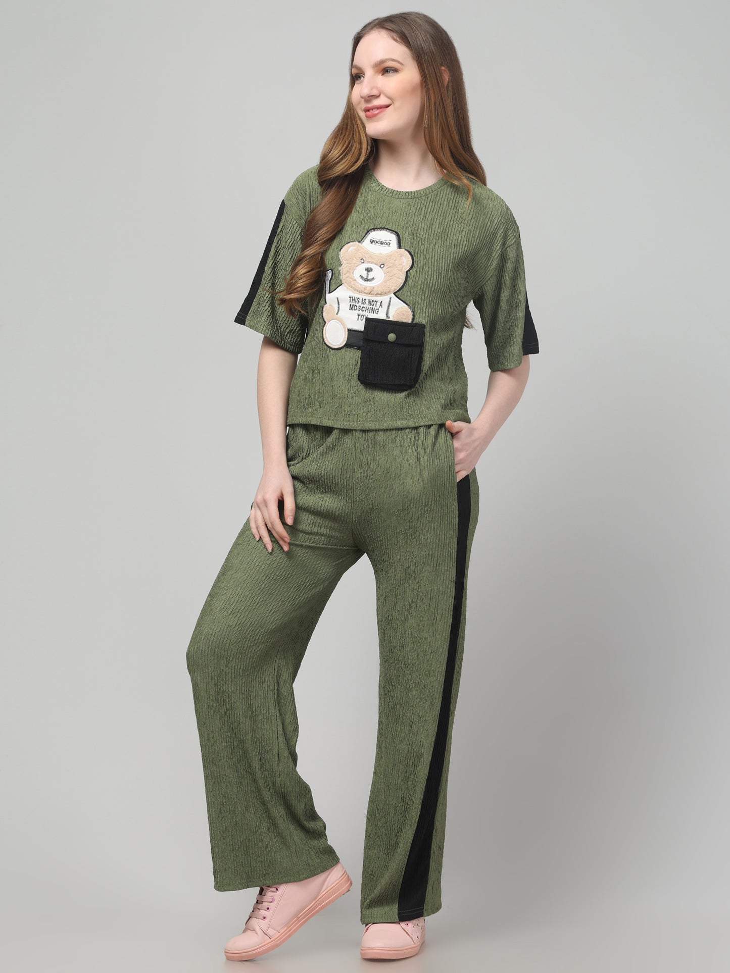 Patched Olive Co ord Set