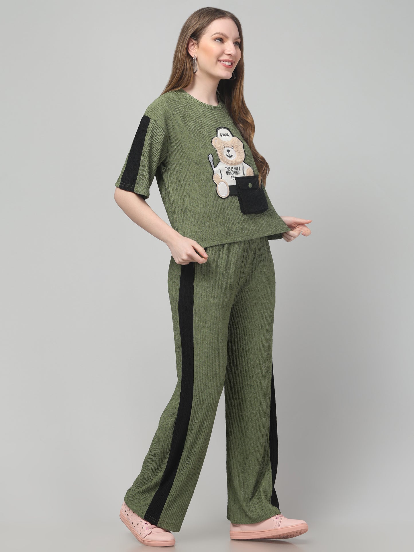 Patched Olive Co ord Set