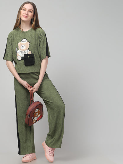 Patched Olive Co ord Set