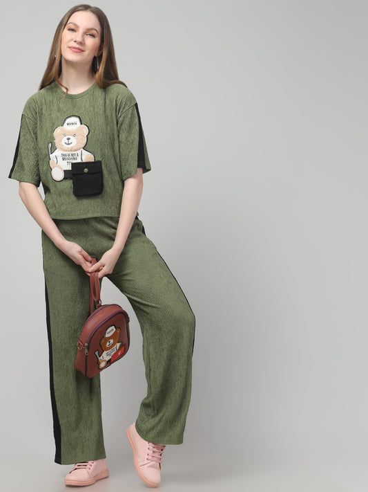Patched Olive Co ord Set