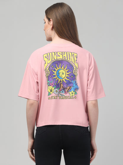 Sunshine Pink Printed Crop Top