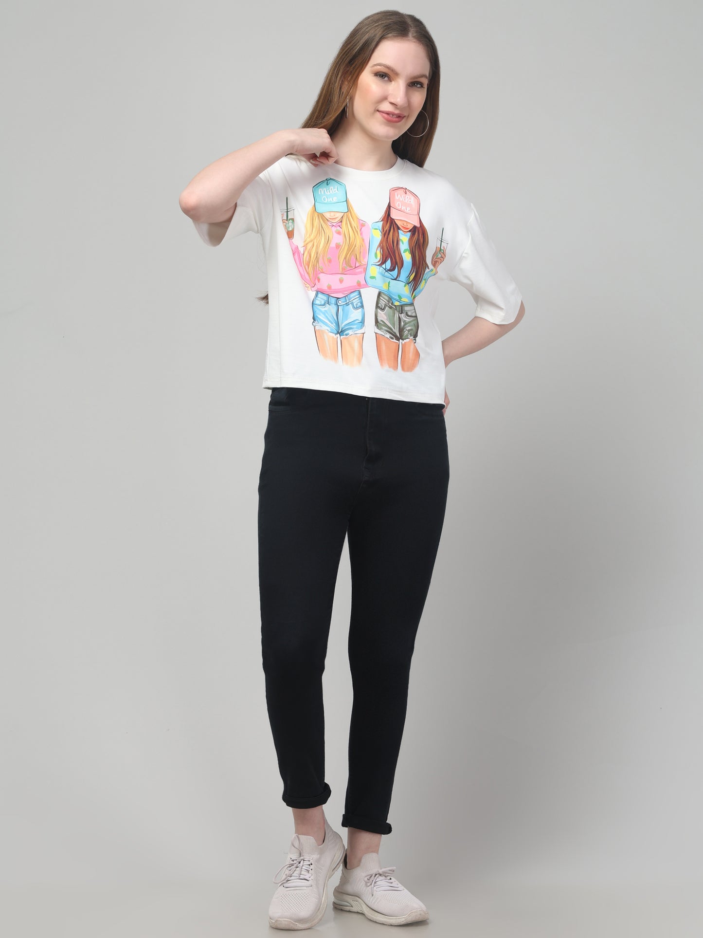 Style Print White Crop Top