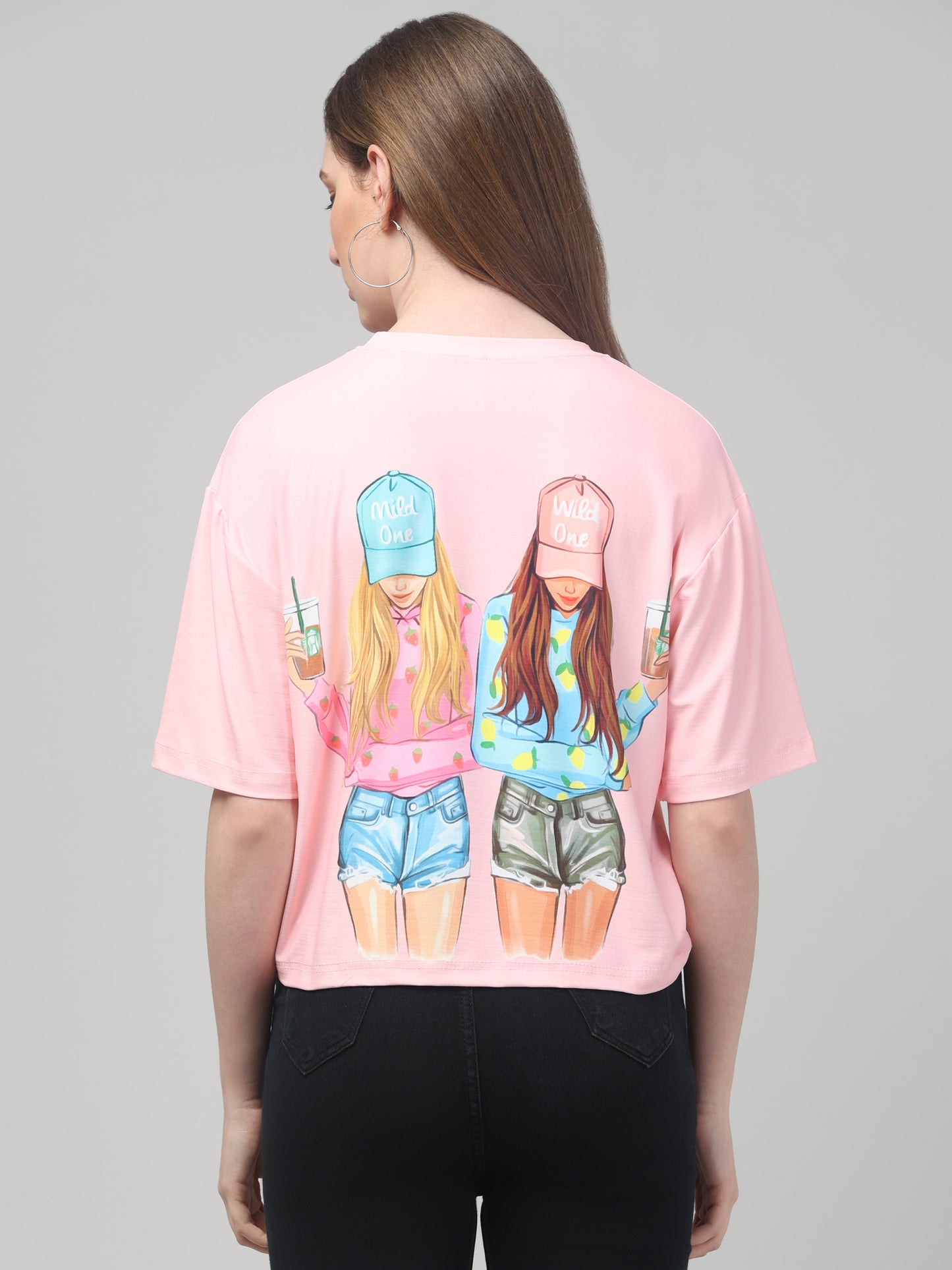 Style Print Pink Crop Top