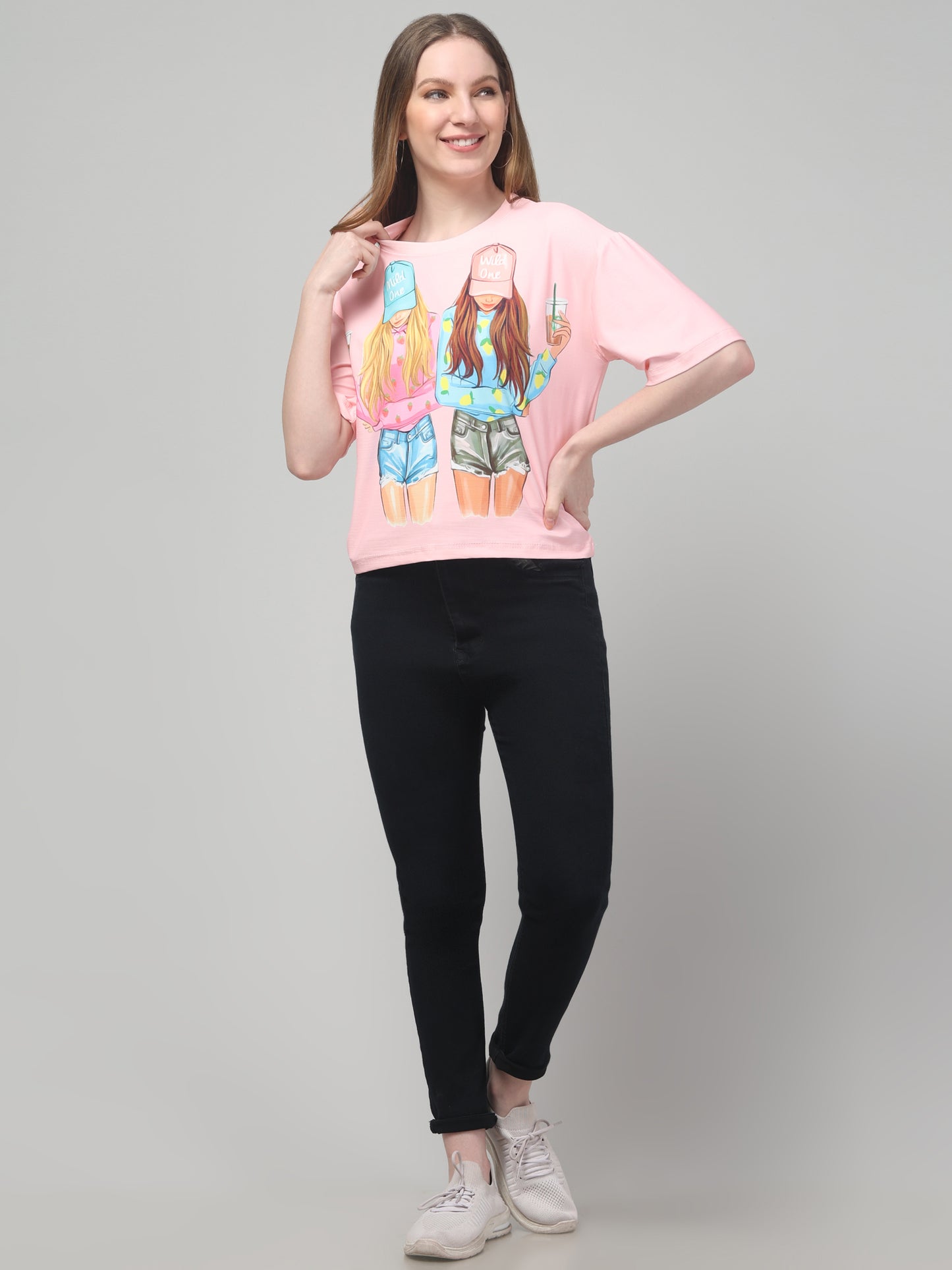 Style Print Pink Crop Top