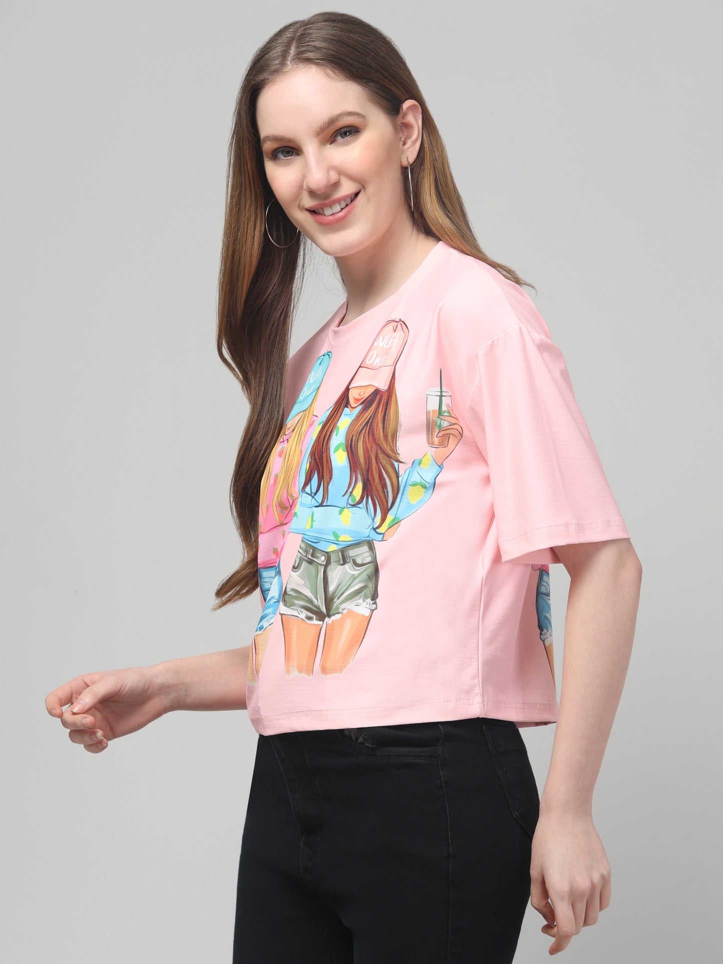 Style Print Pink Crop Top