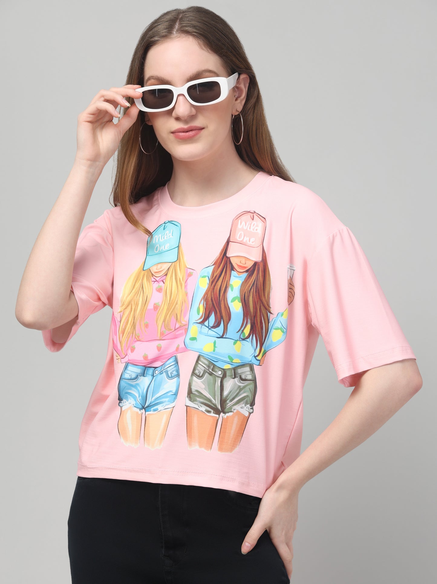 Style Print Pink Crop Top