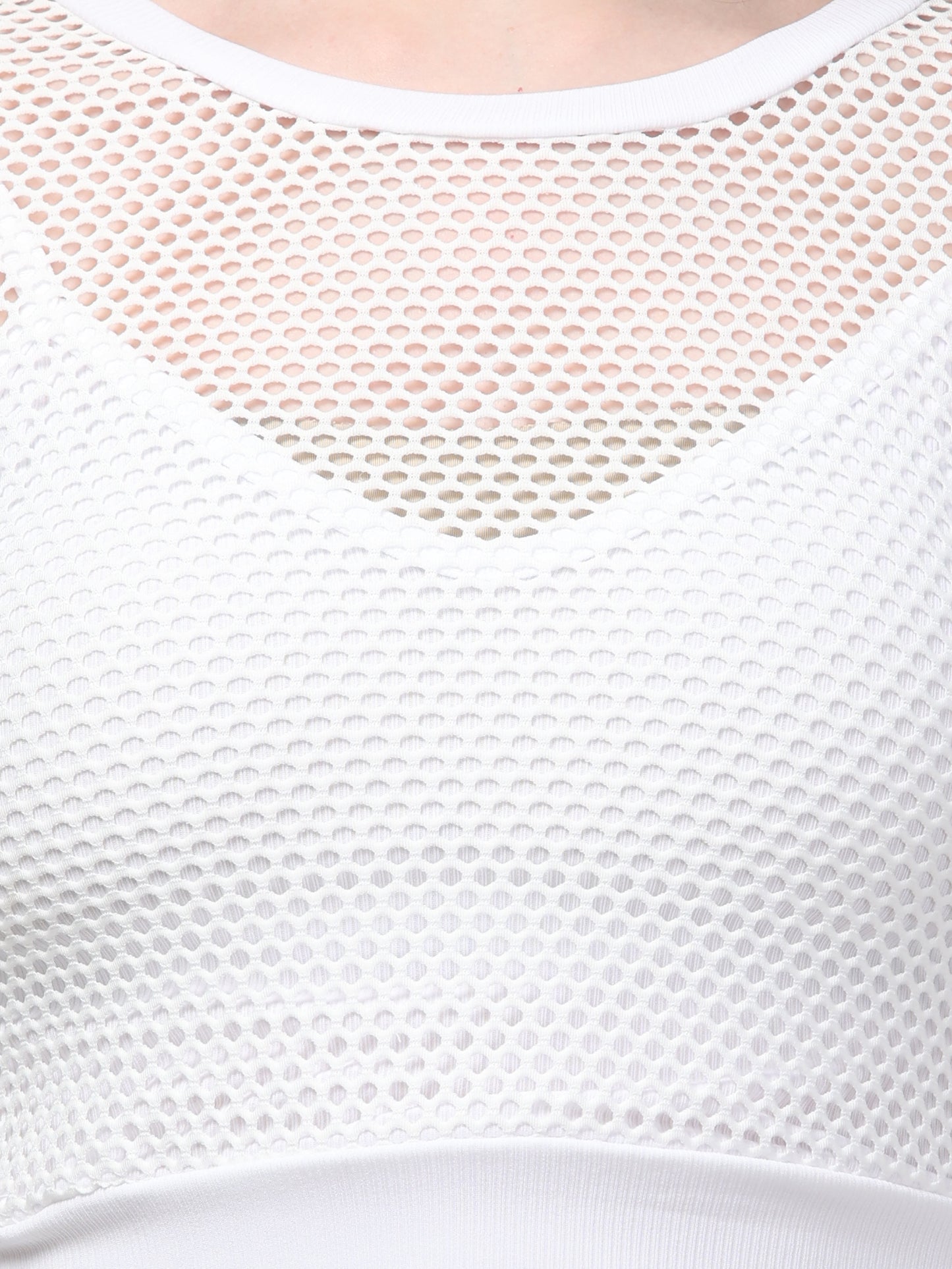 Neted White Crop Top