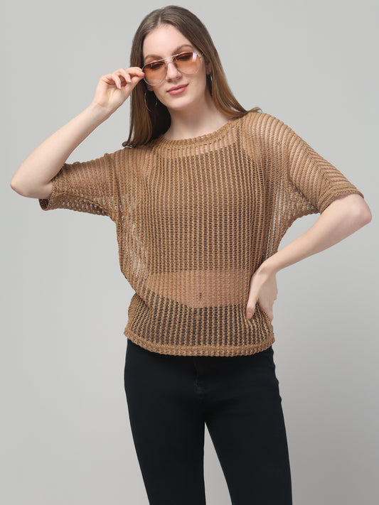 Brown Woven Top