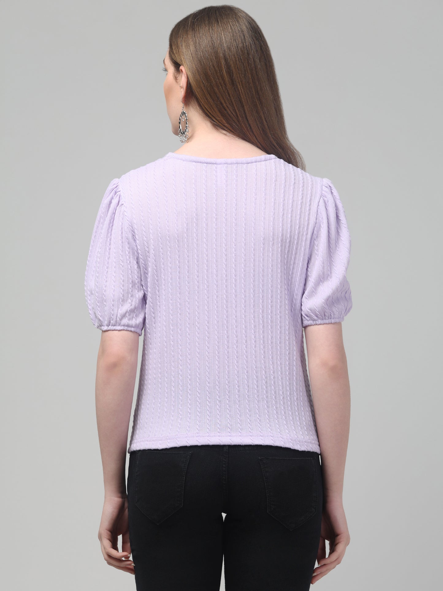 Purple Sweetheart Neck Top For Womens