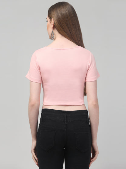 Pink Crop Top For Womens