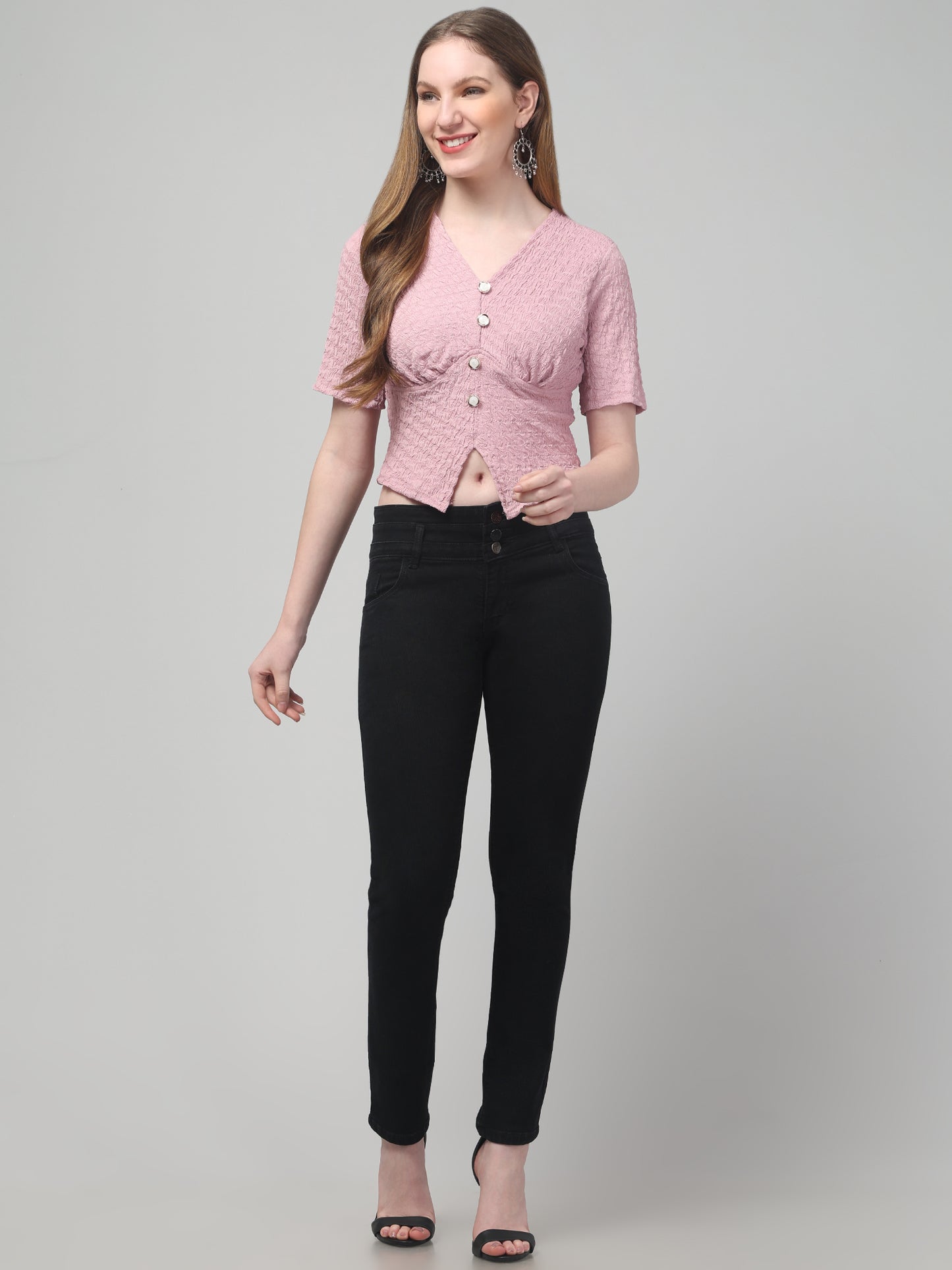 Pink Crop Top For Womens