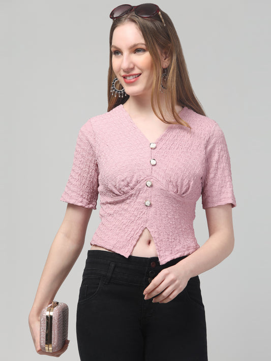 Pink Crop Top For Womens