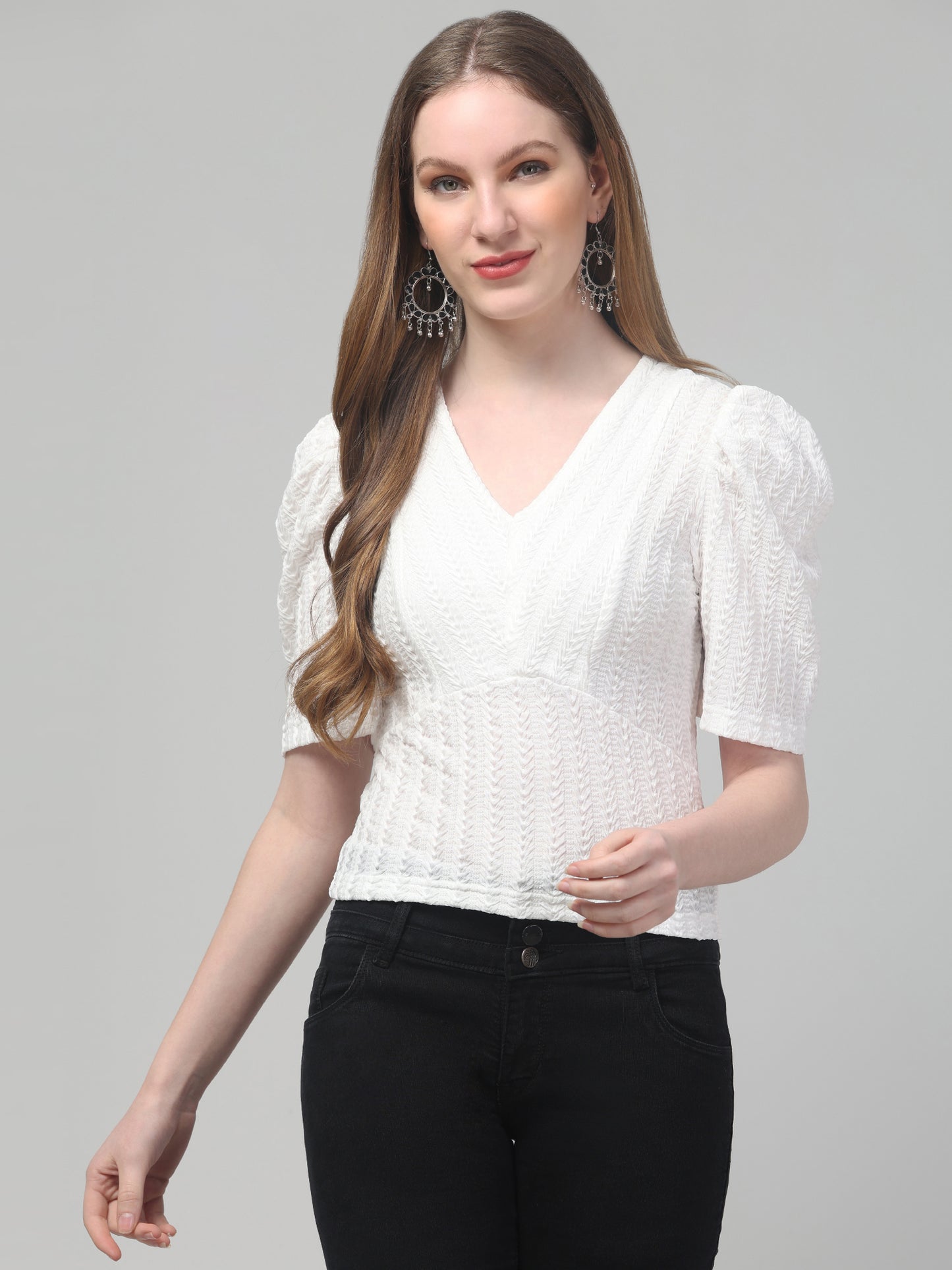 White Stylish Top for Womens