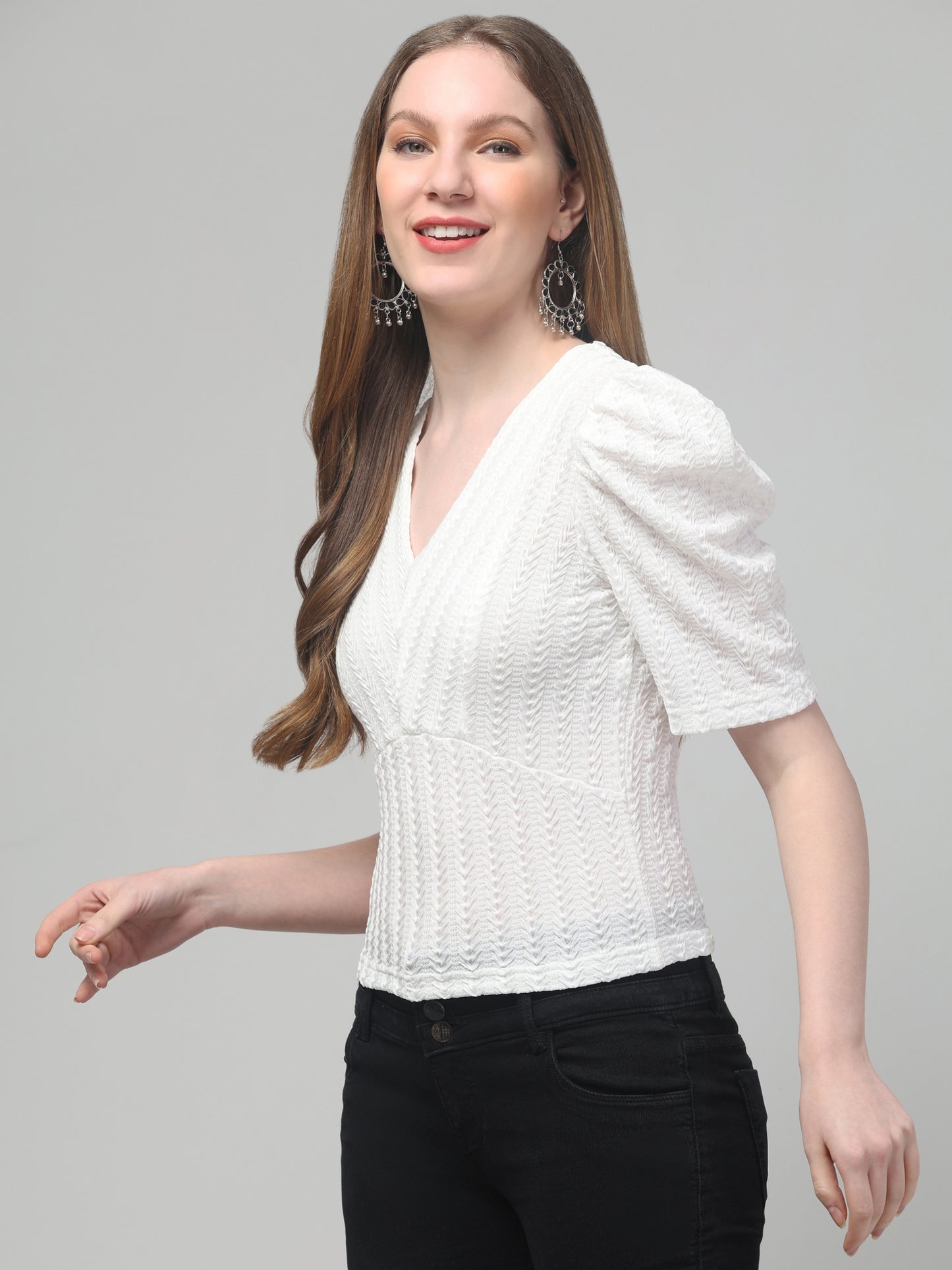 White Stylish Top for Womens