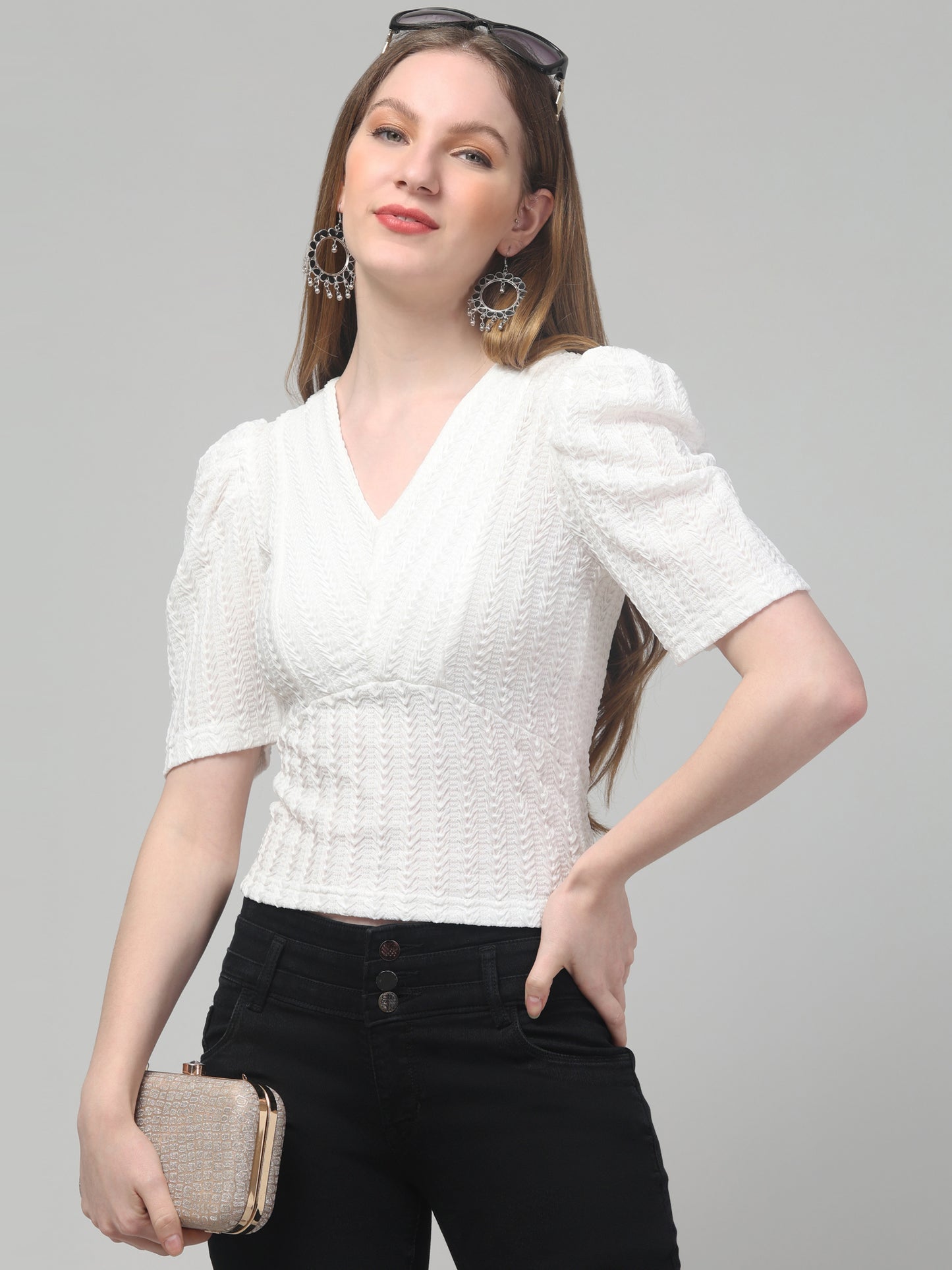 White Stylish Top for Womens