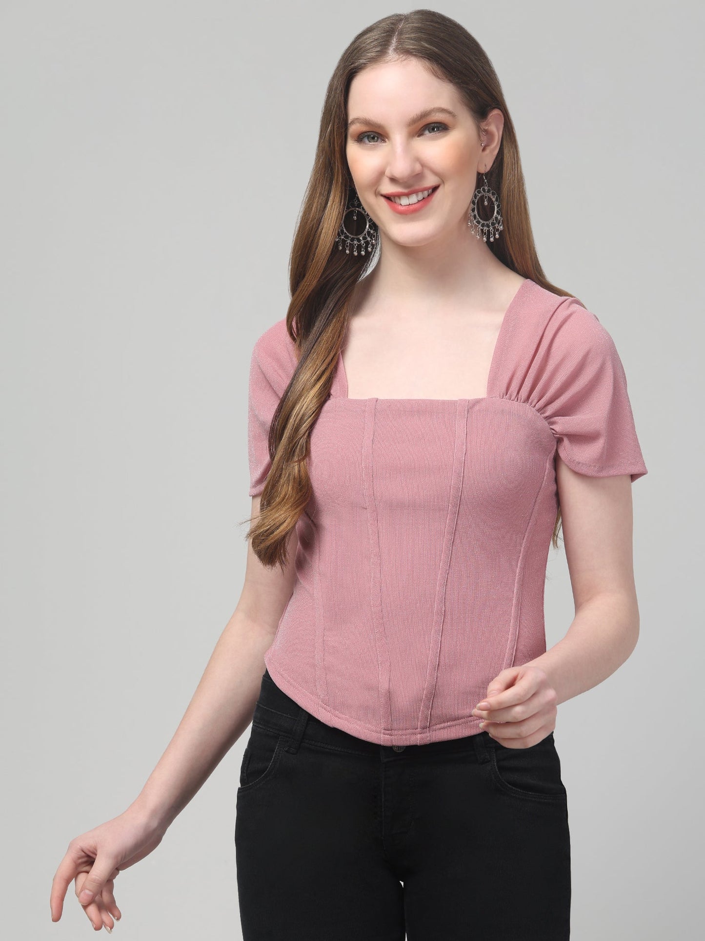 Pink Corset Top For Womens