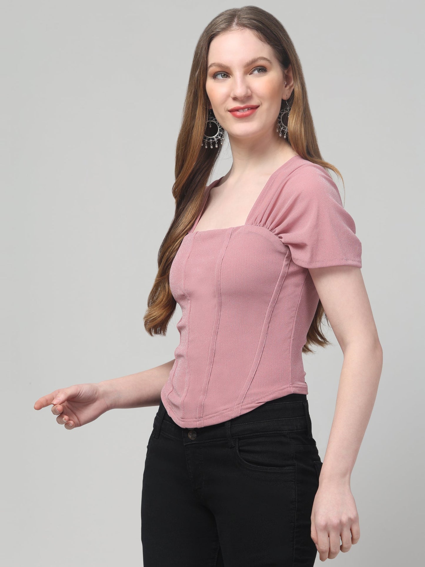 Pink Corset Top For Womens