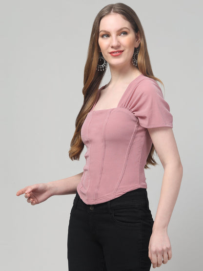 Pink Corset Top For Womens