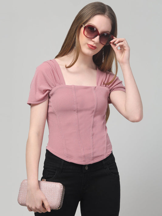 Pink Corset Top For Womens