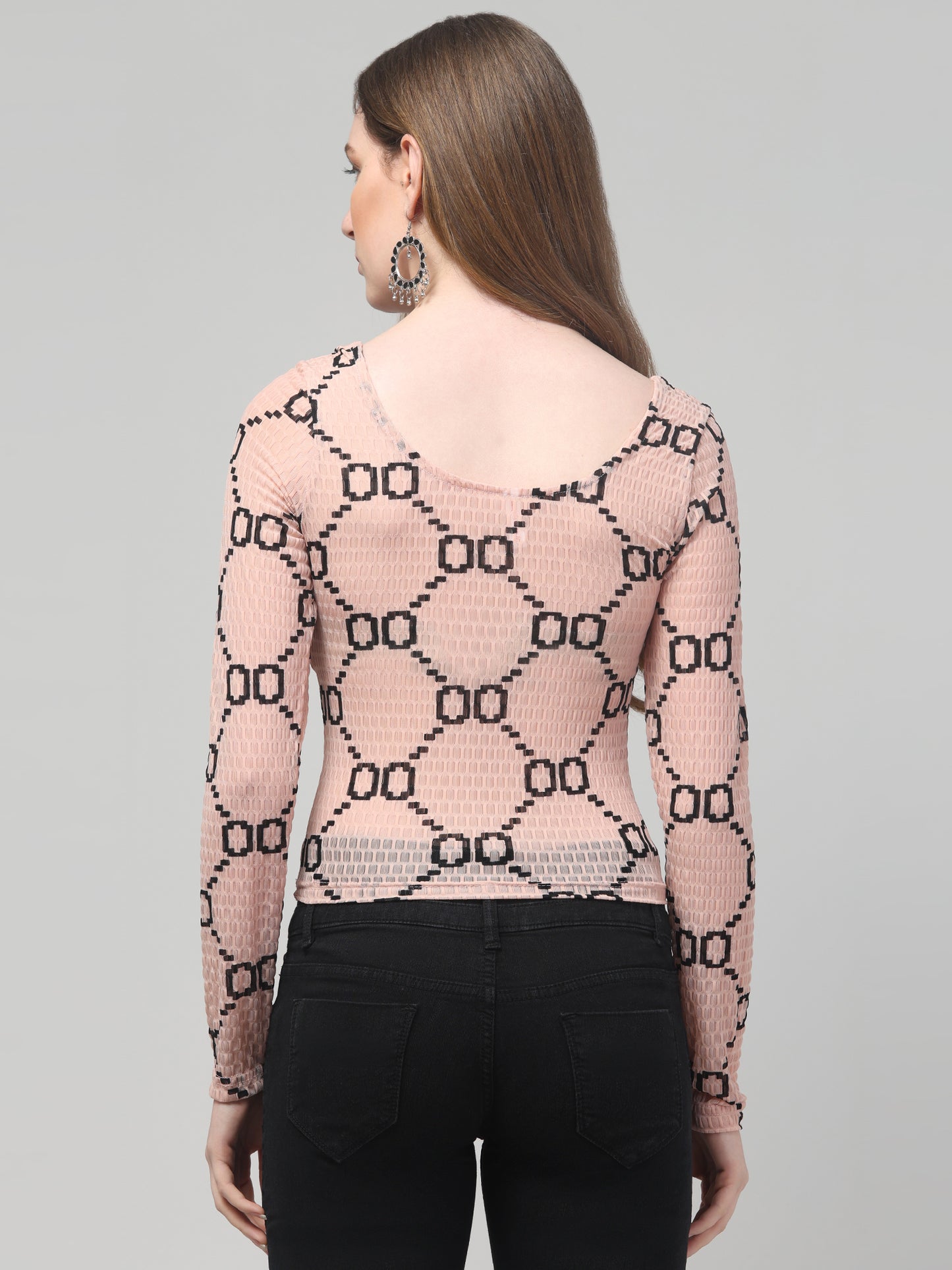 Pink Popcorn Transparent Top For Womens