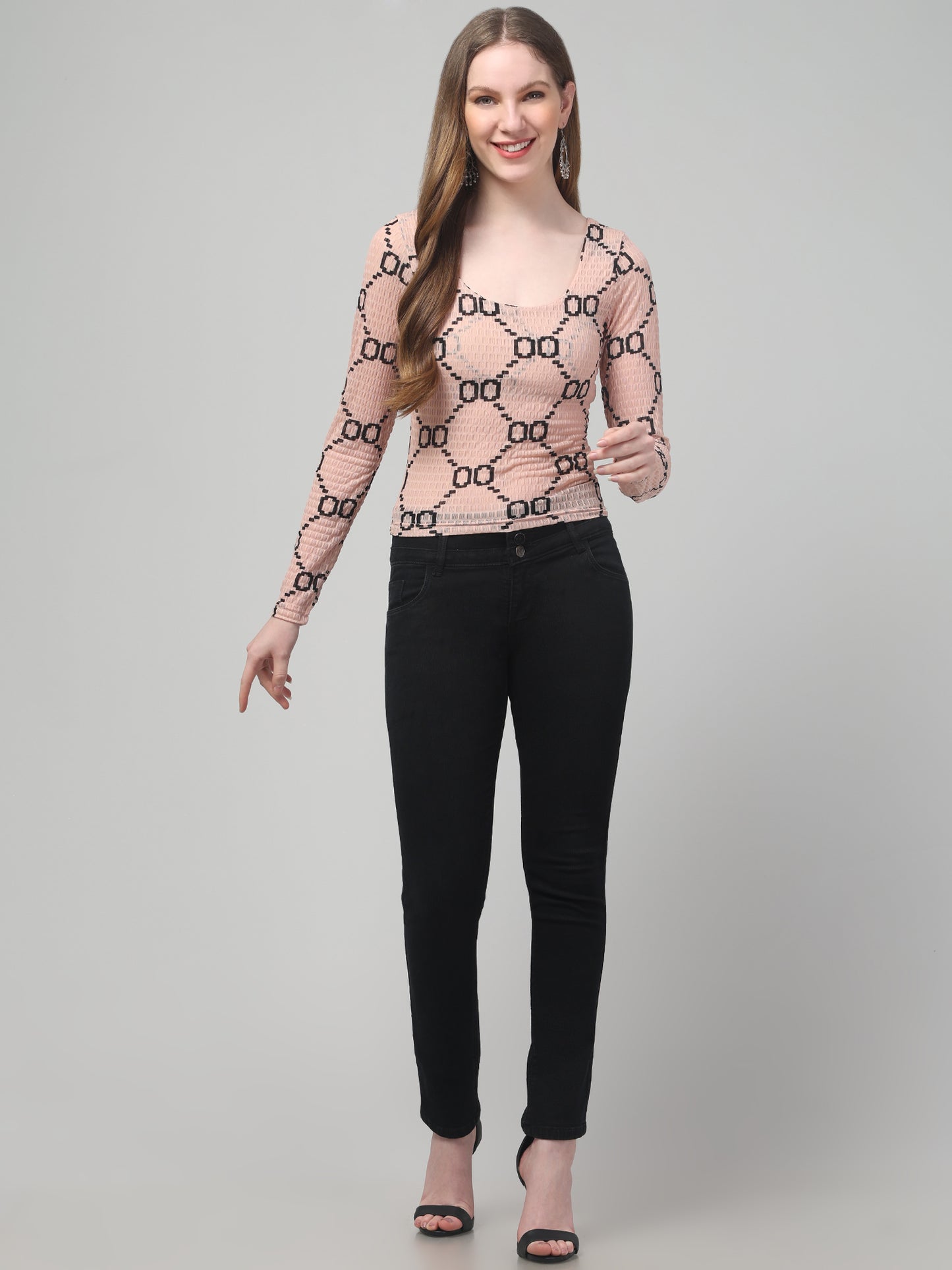 Pink Popcorn Transparent Top For Womens