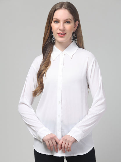 Solid White Shirt For Womens