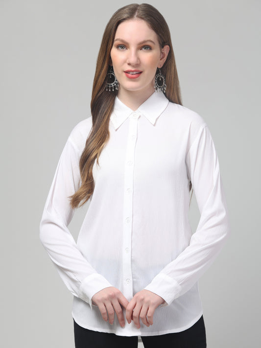 Solid White Shirt For Womens