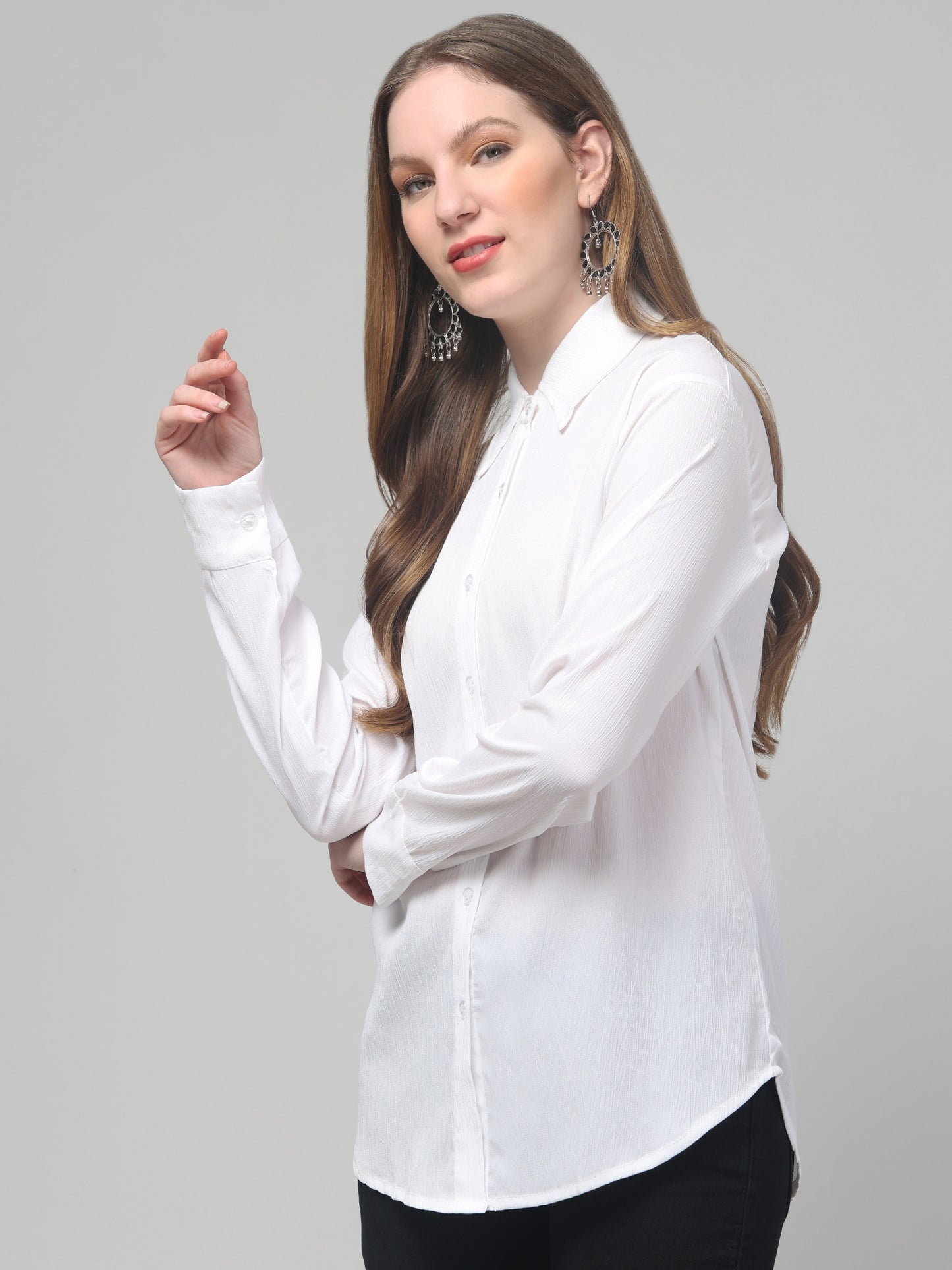 Solid White Shirt For Womens