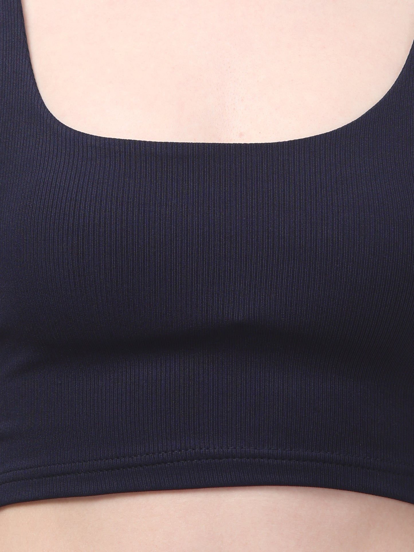 Blue Sleeveless Crop Top For Womens