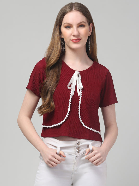Red Bow Stylish Top For Womens