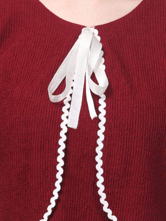 Red Bow Stylish Top For Womens