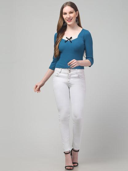 Sky Blue Top For Womens